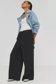 Брюки с контрастным поясом Simply Be, черный