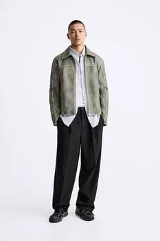Брюки с контрастными двойными поясами ZARA, черный