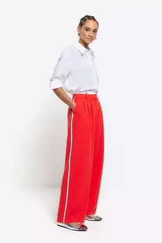 Брюки с контрастными полосками по бокам River Island, красный