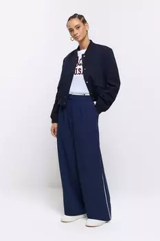 Брюки с контрастными полосками по бокам River Island, синий