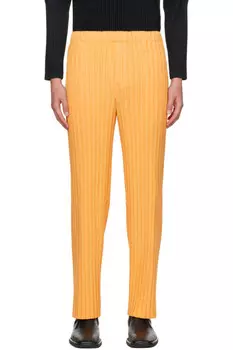 Брюки с коробчатыми складками Homme Pliss Issey Miyake, оранжевый
