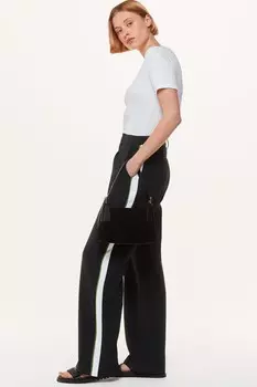 Брюки с креповыми полосками по бокам Whistles, черный