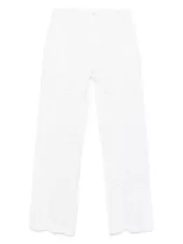 Брюки с кружевными вставками Marine Serre, белый