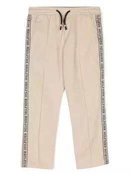Брюки с кулиской и логотипом Tommy Hilfiger Junior, нейтральный цвет