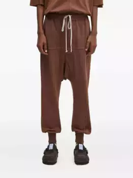 Брюки с кулиской и низким шаговым швом Rick Owens DRKSHDW, коричневый
