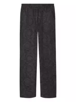 Брюки с кулиской и принтом VERSACE, черный