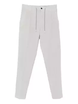 Брюки с кулиской и складками Eleventy, серый