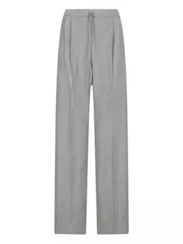 Брюки с кулиской и складками MAX MARA, серый