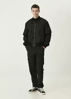 Брюки с кулиской на талии и логотипом. Versace Jeans Couture, черный