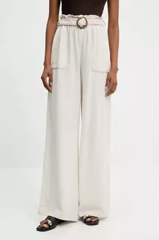 Брюки с льняной тканью Answear.Lab, бежевый