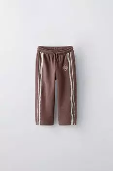 Брюки с лампами по бокам ZARA, цвет chocolate brown