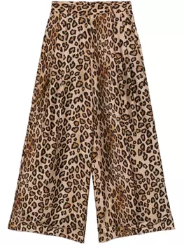 Брюки с леопардовым принтом Alberto Biani, коричневый