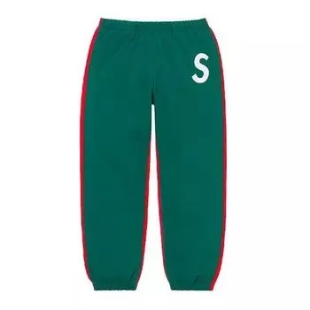 Брюки s logo split sweatpants 'green red' Supreme, зеленый