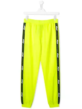 Брюки с логотипами на лампасах MSGM Kids, желтый