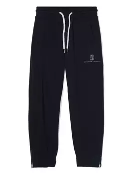 Брюки с логотипом Brunello Cucinelli Kids, синий