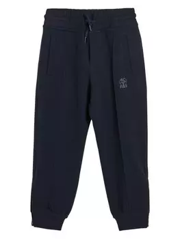 Брюки с логотипом Brunello Cucinelli Kids, синий