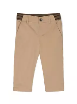 Брюки с логотипом FF Fendi Kids, коричневый