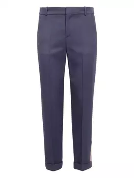 Брюки с логотипом на ленте Balmain, синий