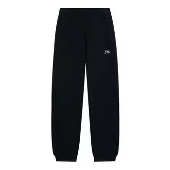 Брюки с маленьким логотипом, спортивные штаны Li-Ning, черный
