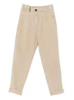 Брюки с манжетами и складками Peserico, нейтральный