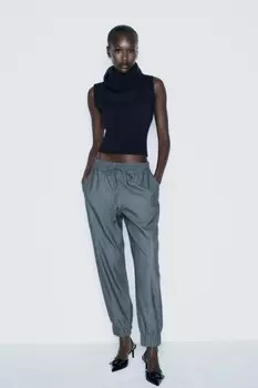 Брюки с манжетами ZARA, индиго