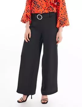 Брюки с металлическими аксессуарами, черные Kayra