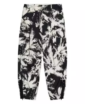 Брюки с множеством карманов и принтом пальм Laneus, мультиколор