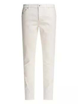 Брюки с нашивкой-логотипом Brunello Cucinelli, белый