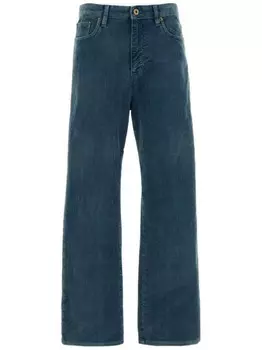 Брюки с нашивкой-логотипом Miu Miu, синий