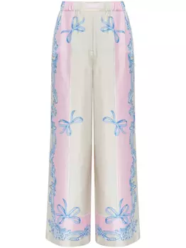 Брюки с нашивкой-логотипом Versace, нейтральный