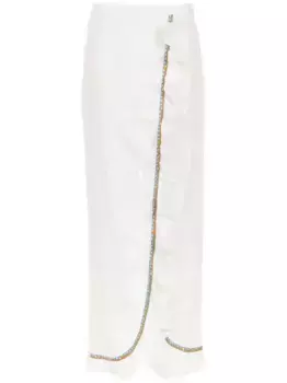 Брюки с оборками из зайца Clube Bossa, белый