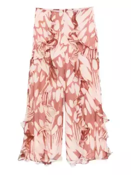 Брюки с оборками PatBO, коричневый