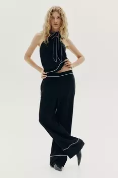 Брюки с окантовкой H&M, черный