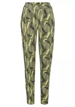 Брюки s.Oliver Jerseyhose, цвет khaki bedruckt