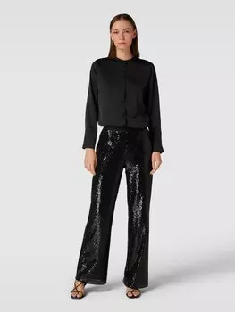 Брюки с отделкой пайетками по всей поверхности, модель «Mikkeline» OPUS, черный