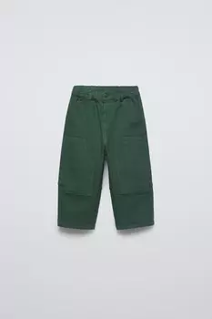 Брюки с отстрочкой snoopy peanuts ZARA, зеленый