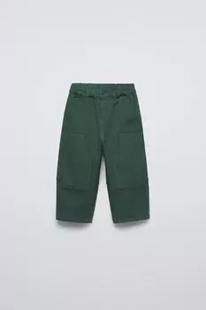 Брюки с отстрочкой snoopy peanuts ZARA, зеленый