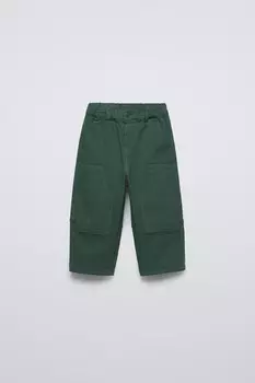 Брюки с отстрочкой snoopy peanuts ZARA, зеленый