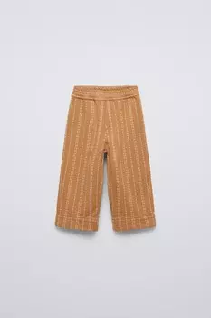 Брюки с отстрочкой ZARA, цвет brick