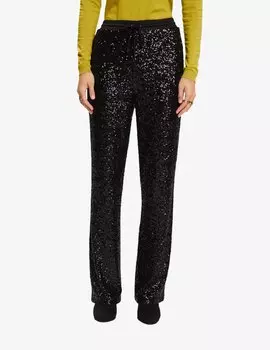 Брюки с пайетками ESPRIT, черный