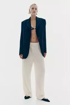 Брюки с пайетками H&M, бежевый