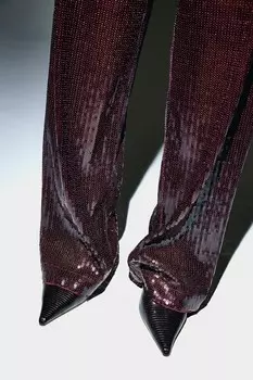 Брюки с пайетками H&M, красный