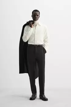 Брюки с передним швом ZARA, черный