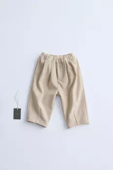 Брюки с плиссированной строчкой ZARA, экрю