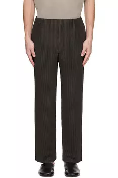 Брюки с плиссировкой Tailored pleats 2 Homme Pliss Issey Miyake, коричневый