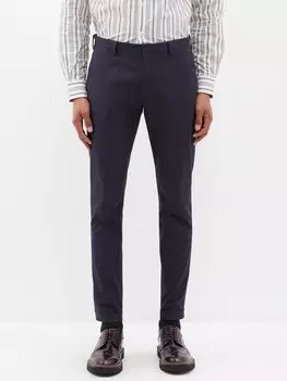 Брюки с плоской передней частью из органического хлопка Paul Smith, синий