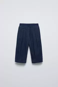 Брюки с подкладкой и изготовленной из игольчатой швейной ленты ZARA, синий