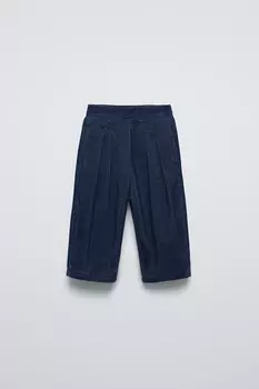 Брюки с подкладкой и изготовленной из игольчатой швейной ленты ZARA, синий