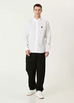 Брюки с полосатым узором Kenzo, черный