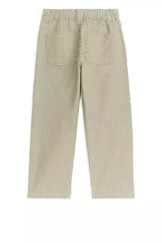 Брюки с полосками гикори H&M, хаки